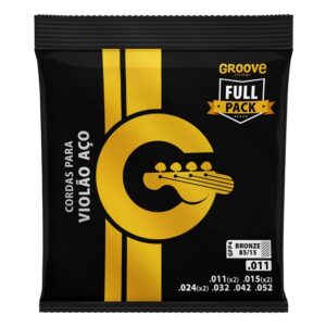 Encordoamento Violão Aço Groove 011 Full Pack